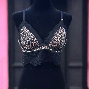 NWT- Victoria's Secret Very Sexy Satin Leopard Print Bralette